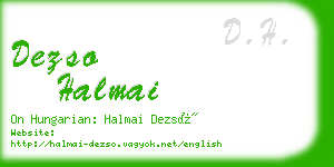 dezso halmai business card